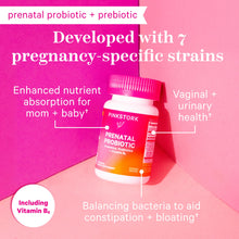 Load image into Gallery viewer, Pink Stork Prenatal Probiotics for Women - Morning Sickness, Gut Microbiome, and Immune Support - Pregnancy Probiotic with Prebiotics and Vitamin B6 - Pregnancy Must Haves, 30 Capsules
