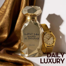 Load image into Gallery viewer, AFLUXE MAHD AL DHAHAB Luxury Unisex Perfume - Dazzling Citrus &amp; Amber Oud Essence - 100ml Eau de Parfum - All-Day Luminosity - Signature Blend of Contrasts(MAHD AL DHAHAB)
