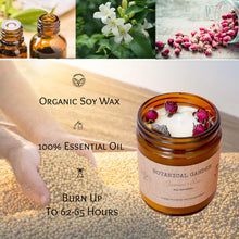 Load image into Gallery viewer, Aromatherapy Organic Jasmine &amp; Rose Natural Soy Wax Candle | Dry Flowers Scented | 100% Pure Essential Oil | Gift for Your Partner | Home Decor | Relax Your Mind | Long Lasting - 9Oz
