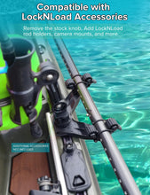 Load image into Gallery viewer, Atader Kayak Paddle Holder, Kayak Accessories for Fishing, Dual Head Kayak Track Mount Accessories, Offset Paddle Holder for Kayaking, Kayak Rail Accessories Black
