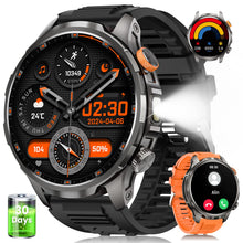 Load image into Gallery viewer, Military Smart Watches for Men, 1.91" Men's Smart Watch with 1000mAh/5 ATM Waterproof/LED Flashlight/110+ Sport Modes/Heart Rate/SpO2/Sleep Monitor, Fitness Tracker Watch for Android &amp; iPhone (Black)

