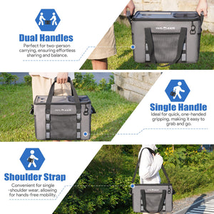INSMEER Soft Cooler Bag with Hard Shell & 2 Cup Holders, Portable 40L/70 Cans Collapsible Cooler Bags Insulated with Leakproof for Travel, ice chests and Cooler Lunch Box for Beach Camping Picnic