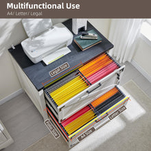 Load image into Gallery viewer, JXQTLINGMU 2 Drawer Farmhouse File Cabinet, Lateral Filing Cabinet with Lock for Home Office, Compatible Legal Letter A4 F4 Size, White
