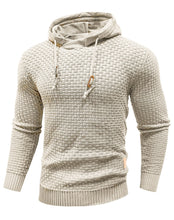 Load image into Gallery viewer, Zaitun Mens Hooded Sweatshirt Long Sleeve Solid Knitted Hoodie Pullover Sweater Khaki
