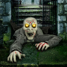 Load image into Gallery viewer, JOYIN Halloween Decorations Outdoor Light-Up Zombie Groundbreaker with bloodstain and Creepy Sound for Halloween Outside Decor Lawn Yard Patio Graveyard Decoration, Haunted House Prop
