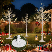Load image into Gallery viewer, Cofiyard Outdoor Christmas Decorations Lighted Birch Tree Set of 3, LED Warm White 4, 6 and 8 Feet, for Indoor Christmas Decor, Party, Garden, Yard, Wedding, Holiday

