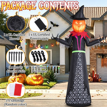 Load image into Gallery viewer, GIFTFIND Halloween Inflatable 9FT Giant Pumpkin Witch Outdoor Decorations
