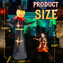 Load image into Gallery viewer, GIFTFIND Halloween Inflatable 9FT Giant Pumpkin Witch Outdoor Decorations
