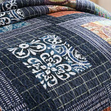 Load image into Gallery viewer, NEWLAKE Bedspread Quilt Set with Real Stitched Embroidery, Paisley Grid Pattern,Queen Size
