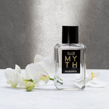 Load image into Gallery viewer, Ellis Brooklyn MYTH Eau de Parfum, Sophisticated Jasmine Musk Perfume for Women, Clean, Vegan, Paraben-Free, Long Lasting, Notes of Bergamot, Tiger Orchid &amp; White Cedarwood, 50ml / 1.7oz
