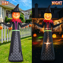 Load image into Gallery viewer, GIFTFIND Halloween Inflatable 9FT Giant Pumpkin Witch Outdoor Decorations
