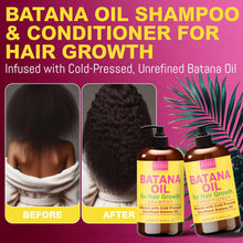 Load image into Gallery viewer, Batana Oil Shampoo and Conditioner Set | Raw Organic Batana Oil for Hair Growth | Clarifying &amp; Thickening Treatment for Thinning Hair | Shampoo and Conditioner for Men &amp; Women
