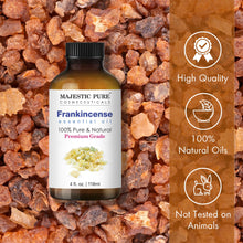 Load image into Gallery viewer, MAJESTIC PURE Frankincense Essential Oil with Glass Dropper | 100% Pure and Natural Frankincense Oil | Premium Grade Essential Oils for Diffusers, Skin, Aromatherapy, Massage | 4 Fl Oz

