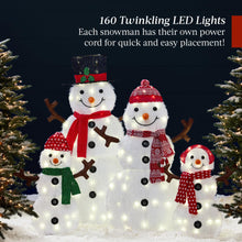 Load image into Gallery viewer, Best Choice Products 4ft 4-Piece 2D Lighted Christmas Snowman Family Set, Large Outdoor Yard Decor Holiday Decoration w/ 160 Twinkling LED Lights
