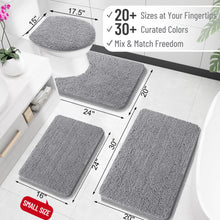 Load image into Gallery viewer, OLANLY Bathroom Rugs 30x20, Extra Soft Absorbent Chenille Bath Rugs, Rubber Backing Quick Dry, Machine Washable Bath Mats for Bathroom Floor, Tub and Shower, Home Decor Accessories, Grey
