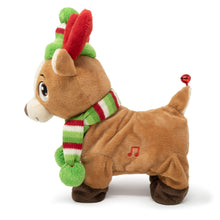 Load image into Gallery viewer, Cuddle Barn | Tooty Rudy 10&quot; Reindeer &amp; Jingling Santa 11” | Animated Stuffed Animal Plush Toy for Christmas
