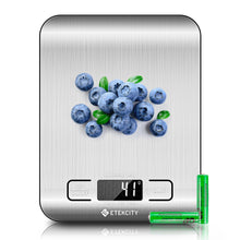 Load image into Gallery viewer, Etekcity Food Kitchen Scale, Digital Grams and Ounces for Weight Loss, Baking, Cooking, Keto and Meal Prep, LCD Display, Medium, 304 Stainless Steel

