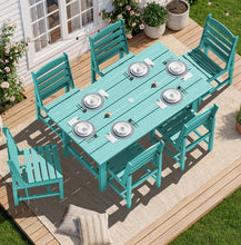 Load image into Gallery viewer, SERWALL Patio Dining Sets for 6 Person, HDPE Dining Set with 6 Armless Chairs, Aruba
