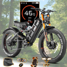 Load image into Gallery viewer, eAhora Romeo Pro 2 Electric Bike for Adult, 4000W Dual Motors, 46 Mph, 52V 70Ah Battery, 200 Miles Long Range, 26" Fat Tire, Full Suspension, App, Commute, Delivery, All-terrian
