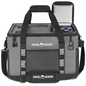 INSMEER Soft Cooler Bag with Hard Shell & 2 Cup Holders, Portable 40L/70 Cans Collapsible Cooler Bags Insulated with Leakproof for Travel, ice chests and Cooler Lunch Box for Beach Camping Picnic