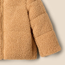 Load image into Gallery viewer, Amazon Essentials x Sofia Grainge Unisex Babies' Teddy Puffer Jacket, Camel, 18 Months
