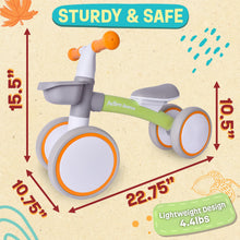 Load image into Gallery viewer, Baby Balance Bike for 1 Year Old Boys Girls 12-24 Month Toddler Balance Bike, Storage Basket, 4 Wheels and Adjustable Seat, Toddler First Bike, First Birthday Gifts
