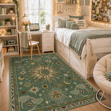 Load image into Gallery viewer, meejou Vacuum-Friendly, 5x7 Washable Area Rug, Green Brown
