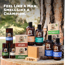 Load image into Gallery viewer, Dr. Squatch Fireside Bourbon Cologne - Natural cedarwood, clove, and patchouli fragrance inspired by Wood Barrel Bourbon Bar Soap
