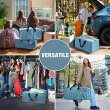 Load image into Gallery viewer, WORKPRO 6 Pack Extra Large Moving Bags with Zippers &amp; Carrying Handles Backpack Straps, Heavy-Duty Storage Tote for Space Saving &amp; Storage, Alternative to Moving Box (Dusty Blue)
