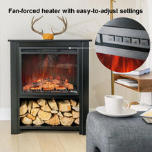 Load image into Gallery viewer, Innsbruck Electric LED Fireplace Stove - Décor Chimney Flue and Wood - 32&quot; Wide x 38&quot; Tall – Soot Black Finish - New 2024
