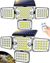 Load image into Gallery viewer, FAXBOX Solar Lights Outdoor 336 LED, Motion Sensor Security Wall Light with Remote, Split 4-Head Adjustable Design, 2400mAh Battery, Waterproof IP65 Garage, Driveway, Garden, Courtyard Lighting（2Pack
