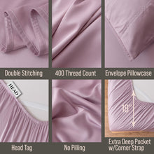 Load image into Gallery viewer, Bella Coterie Luxury Bamboo Viscose Queen Size Sheet Set | 100% Organically Grown | Ultra Soft | Cooling for Hot Sleepers | 18" Deep Pocket [Lilac]

