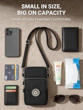 Load image into Gallery viewer, Small Crossbody Bag, Adjustable Strap, Black Mini Phone Wallet Purse, Compact Cell Phone Carrier for Hands-Free Convenience

