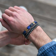 Load image into Gallery viewer, New Fashion High Quality Men Jewelry Natural Stone Square Beads Braided Men Bracelet set
