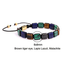 Load image into Gallery viewer, High Quality Mix Natural Stone Square Shape Braided Macrame Bracelet Men Women
