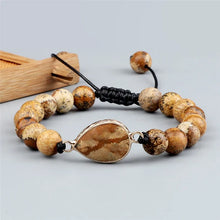 Load image into Gallery viewer, Tiger Eye Natural Picture Stone Bracelet Round Shape Pendant 8mm Beads For Men/Women Handmade Braided Bracelets&amp;Bangles Jewelry
