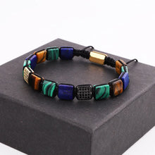 Load image into Gallery viewer, High Quality Mix Natural Stone Square Shape Braided Macrame Bracelet Men Women
