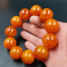 Load image into Gallery viewer, 20mm Amber Yellow Beeswax Old Honey Wax Amber Bracelet Round Barrel Bead Hand Row for Men Hand Bangle Suitable for 15-25cm Free
