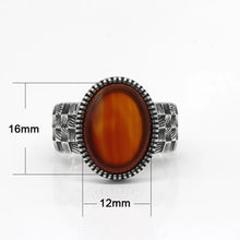 Load image into Gallery viewer, New 925 Sterling Silver Men Ring with Big Red Natural Onyx Stone Vintage Thai Silver Ring  for Man Women Turkish Jewelry
