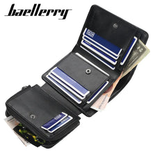 Load image into Gallery viewer, New PU Leather Men Wallets High Quality Zipper Short Desigh Card Holder Male Purse Vintage Coin Holder Men Wallets
