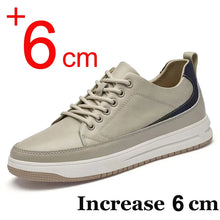 Load image into Gallery viewer, New Men Sneakers Elevator Shoes Comfortable Leather Heightening Shoes For Men Insole 6cm 8cm Heels Casual Lift Height Shoes Man
