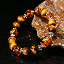 Load image into Gallery viewer, BOEYCJR The God of wealth Tiger Eyes Stone Beads Bangles &amp; Bracelets Jewelry Lucky Energy Couple Bracelet for Women or Men
