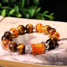 Load image into Gallery viewer, BOEYCJR The God of wealth Tiger Eyes Stone Beads Bangles &amp; Bracelets Jewelry Lucky Energy Couple Bracelet for Women or Men
