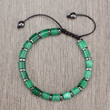 Load image into Gallery viewer, New Blue Cylinder-Shaped Braided Bracelet Round Black Gallstone Spacer Agate Bangle Chain Women Men Natural Pulsera Jewelry Gift
