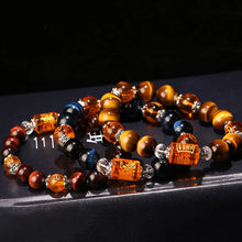 Load image into Gallery viewer, BOEYCJR The God of wealth Tiger Eyes Stone Beads Bangles &amp; Bracelets Jewelry Lucky Energy Couple Bracelet for Women or Men
