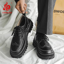 Load image into Gallery viewer, STRONGSHEN Men Casual Leather Shoes Thick Soled Formal Shoes Fashion Handmade Brogue Business Shoes Oxford Zapatos Hombre
