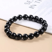 Load image into Gallery viewer, JD Natural Stone 7A Black Tourmaline Bead Bracelets Women Healing Crystals Chakra Yoga Meditation Jewelry Schorl Strand Bangles
