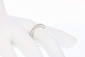 1/8 cttw Petite Diamond Wedding Band in 10K White Gold Prong Set Round Size 8