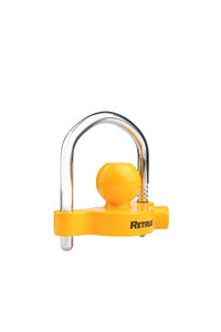 RETRUE Universal Coupler Lock Trailer Locks Ball Hitch Trailer Hitch Lock Adjustable Security Heavy-Duty Steel fits 1-7/8 Inch, 2 Inch, 2-5/16 Inch Couplers, Yellow, Lightweight