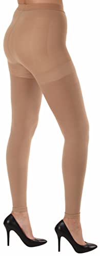 Load image into Gallery viewer, ABSOLUTE SUPPORT - Compression Leggings Women 20-30 mmHg for Circulation - Footless Compression Support Stockings for Women - High Waist Tights Pantyhose - Beige, Size Small